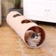 thumbnail image 1 of Collapsible Cat Tunnel,Durable Suede Pet Toys Play Tunnel with Ball and Hole,for Cats,Rabbits,Kittens,Puppy and Small Pets (Beige 47x10inch), 1 of 5
