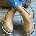 thumbnail image 4 of Women's Premium Solid Colors Wedge Ankle Boots Round Toe Footwear Wedges Casual Shoes Fashionable, 4 of 5