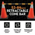thumbnail image 4 of Retractable Barrier for Safety Traffic Cones 53" x 84" - 2" OD - Large Yellow and Black Bar Barricade 4 Pack - for Road Construction, Parking, Warning, Temporary Security Divider by Xpose Safety, 4 of 6