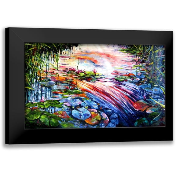 Kovacs, Anna Brigite 14x10 Black Modern Framed Museum Art Print Titled - Watter Mirror with Watter Lillies
