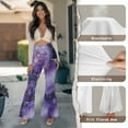 thumbnail image 6 of FKELYI Yoga Pants Bell Bottom Leggings Pants for Women Girls Marble Texture Purple Print Flare Leggings with Wide Leg Tummy Control Sweatpants Athleticwear for Workout Travel, XL, 6 of 7