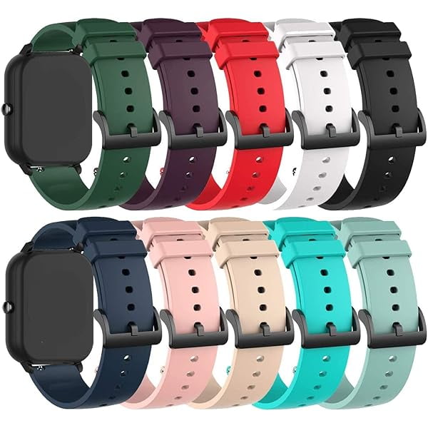 wonima11 10PACK Bands Compatible with Amazfit Active 2/Active/GTR Mini/GTS/Bip 3 Replacement Straps 20MM Classic Soft Silicone Flexible Lightweight Breathable Wristbands