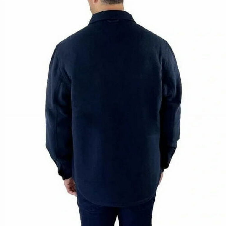Jachs New York Men s Wool Blend Sherpa Lined Shirt Jacket Navy Medium Walmart