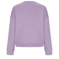 thumbnail image 4 of Fmbrln Womens Cropped Sweatshirts Long Sleeve Crew Neck Pullover Sweatshirts Casual Loose Solid Blouse Purple 2XL, 4 of 5