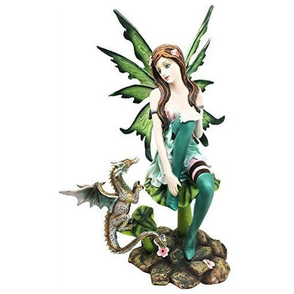 'The Interaction' Earth Fairy Fae Magic With Pet Tiger Dragon Figurine Fairyland Meadows Collectible Statue