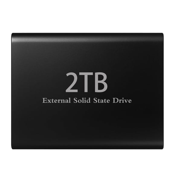 Black 2 T B Large Capacity External SSD USB 3.0 Hard Drive Type C-Computer/Laptop