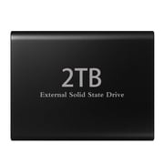Black 2 T B Large Capacity External SSD USB 3.0 Hard Drive Type C-Computer/Laptop