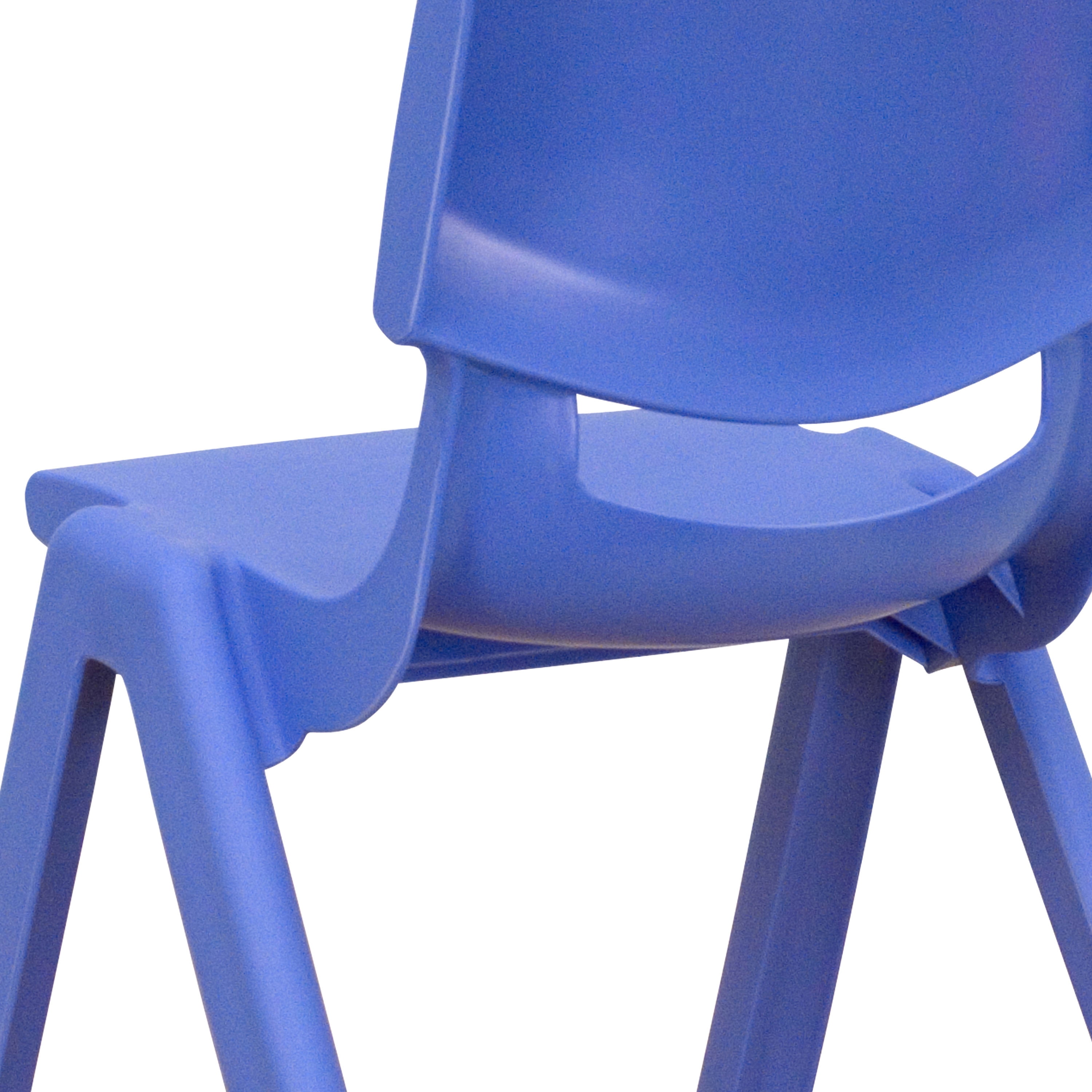 23.625" W x 47.25" L Blue Plastic Activity Table Set-6 Chairs