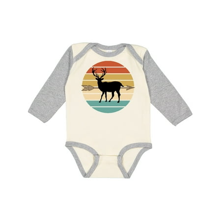 

Inktastic Bowhunting Archery Deer Retro Sunset Gift Baby Boy or Baby Girl Long Sleeve Bodysuit