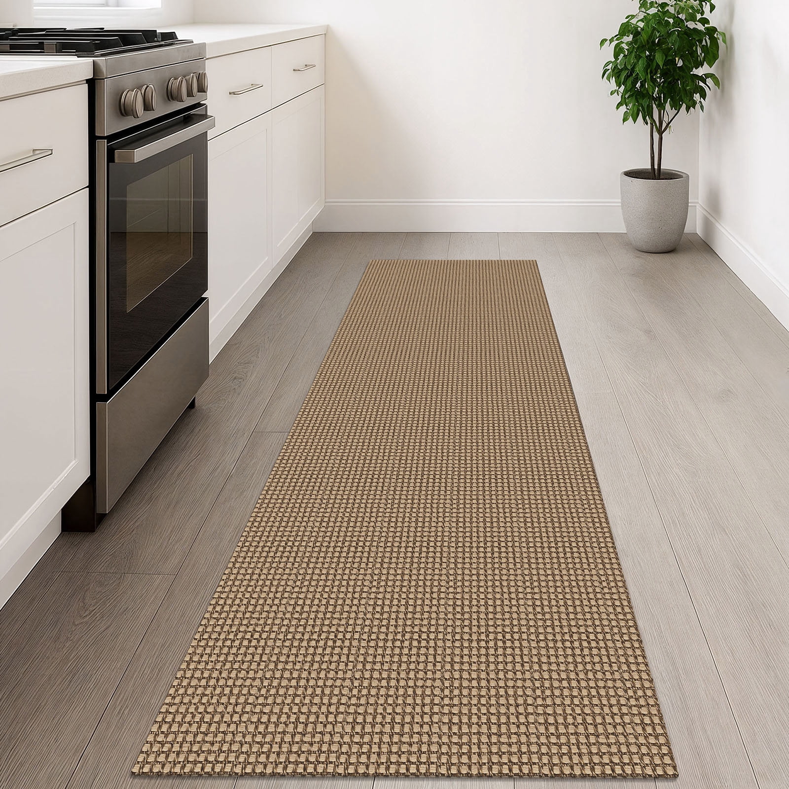 iOhouze Runner Rug for Hallways 2x6ft Woven Washable Rug Hall Carpet Runner Natural Cotton Rubber Backing Entryway Runner Rugs