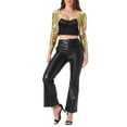 thumbnail image 2 of INSPIRE CHIC Women's Sequin Jacket Sparkly Party Long Sleeve Open Front Crop Shrug Bolero Cardigan, 2 of 6