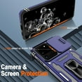 thumbnail image 4 of for Samsung Galaxy S20 Ultra Case with HD Screen Protector with Slide Camera Cover,  360° Rotation Ring Kickstand [ Grade] Shockproof Protective Case for S20 Ultra 5G, Navy Blue, 4 of 13