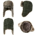 thumbnail image 3 of Jeff & Aimy Men Women Winter Trapper Hat Faux Fur Ushanka Russian Hunting Hat Warm Aviator Bomber Hat Outdoor Snow Ski Hat Ear Flap Olive Green 54-58CM, 3 of 8
