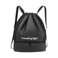thumbnail image 3 of Bolsa de natación con compartimento para zapatos Mochila deportiva resistente al agua Ligera Negro, 3 of 9