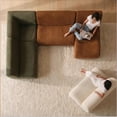 thumbnail image 6 of Vorthio Life Curved Modular Sectional Loveseat Sofa with Chaise, 76.38" Deep Seat Cloud Couch, No Assembly Teddy Sherpa Boucle Sofa for Living Room, White, 6 of 8