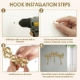 thumbnail image 3 of 2Pcs Bow Wall Hook Decorative Bow Knot Hanger Multipurpose Gold Towel Hook Wall Mounted Hat Hanger for Living Room Bedroom, 3 of 11