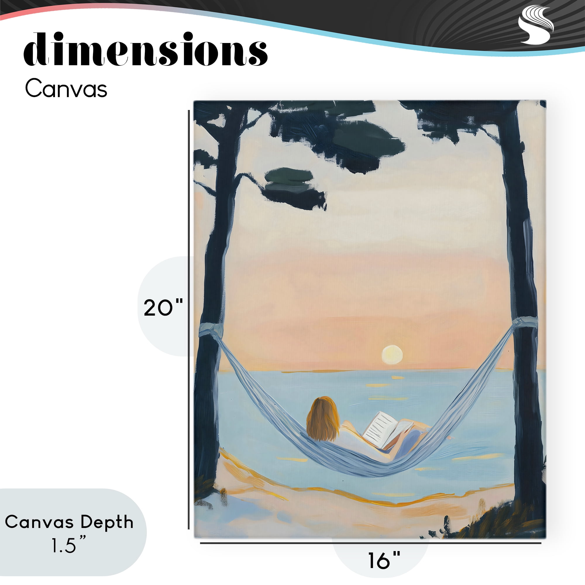 Stupell Industries Reading At Sunset in Hammock Canvas Wall Art, design by The Prints Vibe