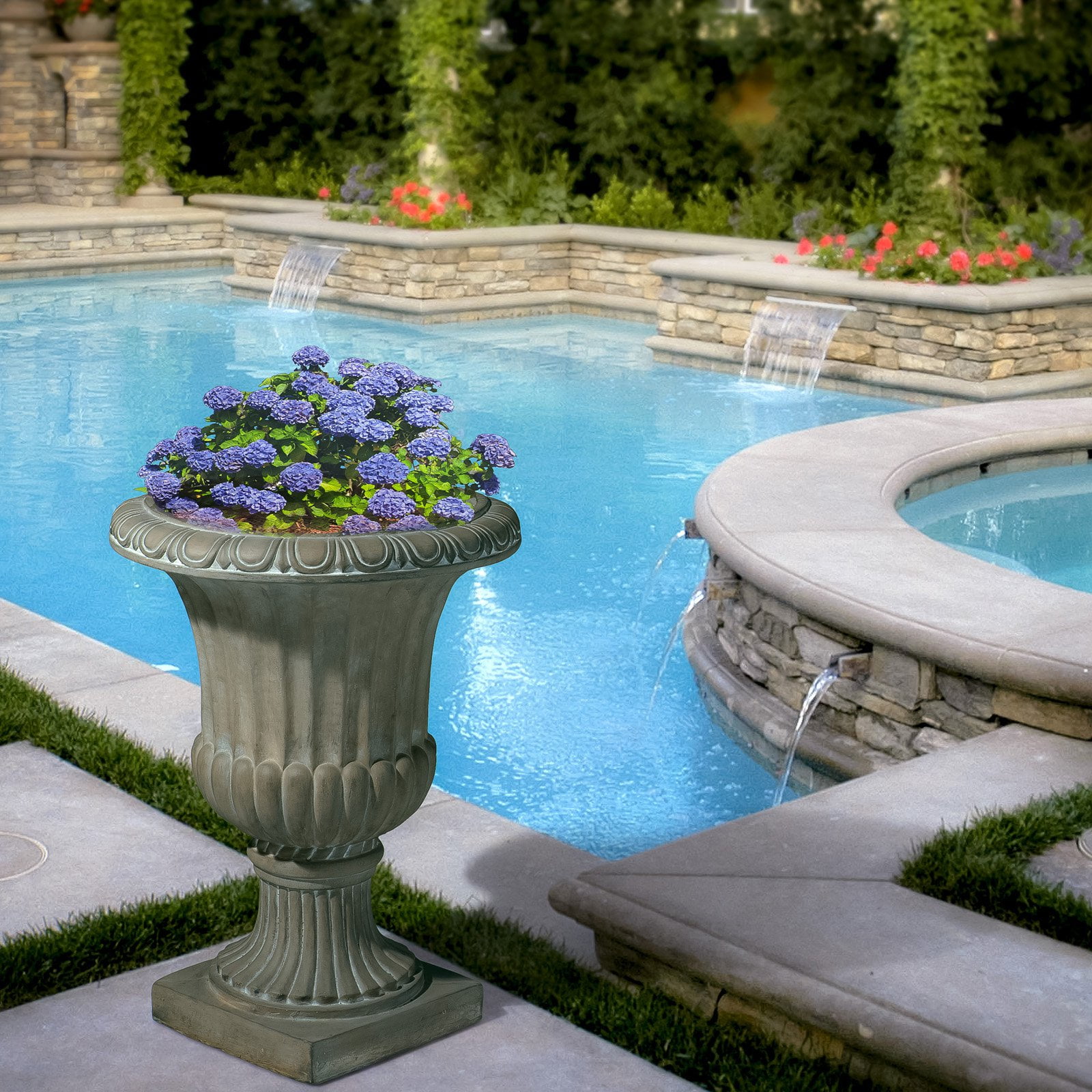 Antique Green Italian 26 in. Urn Planter by Best Selling Home Decor Furniture LLC