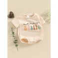 thumbnail image 3 of Bagilaanoe Newborn Baby Girl Boy Summer Rompers Letter Print Short Sleeve Bodysuits 3M 6M 12M 18M Infant Casual One Piece Short Jumpsuit, 3 of 8