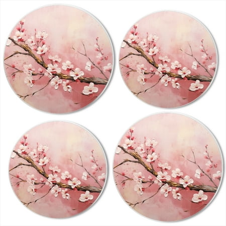 

Bahomeck Electric Stove Burner Covers Set Of 4 Large Painting Of Cherry Blossoms On Pink Background Metal Gas Stove Burner Covers Protecting Gas Stoves 8 Inch And 10 Inch