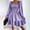 Purple, variant on Women's Long Sleeve Dress, Flared Hem and Square Neck Chiffon Dress for Casual Wear