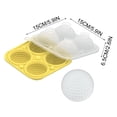 thumbnail image 3 of Linnome Golf Ice Cube Tray Silicone 4 Cavity Mold Set with Funnel for Whiskey Cocktail Drinks Yellow, 3 of 5