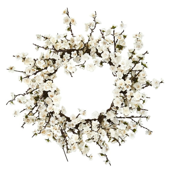 Nearly Natural Plastic Wedding Wreath, 24" (Assorted Colors)