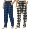 thumbnail image 1 of LANBAOSI 2 Pack Men Plaid Pajama Pants Male Fleece Lounge Bottoms Pjs Size XL, 1 of 7