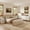 Beige & White, variant on Five-Piece Bedroom Furniture Set: Full size bed frame with headboard, two nightstands, six-drawer dresser, and wooden 5-drawer storage cabinet - Beige & White