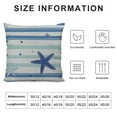 thumbnail image 5 of COMIO Throw Pillow Cover Starfish Beach Navy Blue Stripes Teal Summer Coastal Lumbar Pillow Nautical Hawaii Style Pillowcase Decor Cushion Covers Rectangle Both Sides Print for Home Sofa, 5 of 5