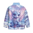 thumbnail image 5 of Uorisanigo Girls Sweatshirts Fashion Blue Snow Dragon Long Sleeve Shirts Tops Fall Trendy Quarter Zip Pullover Sweatshirts School Cropped Pullover Hoodies No Hood for Sports and Daily Wear, 5 of 7