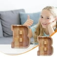 thumbnail image 1 of LSLJS Wooden English Letter Saving Can Transparent Glass Saving Can, Piggy Bank, 1 of 6
