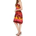 thumbnail image 2 of HAPPY BAY Women's Summer Boho Beach Backless Smocked Mini Flowy Dress Tube Top Strapless Dresses for Women L-XL Red, Palm Tree, 2 of 3