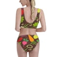 thumbnail image 3 of Daiia Cartoon Vegetables printed 2 piece Swimsuit Bikinis for Women High Waisted Racerback Bathing Suits Summer Tummy Control Scoop Neck Swimwear-XX-Large, 3 of 8