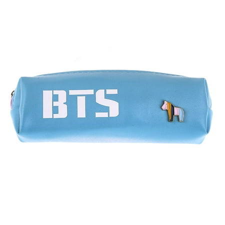 TURNTABLE LAB 2Pcs Kpop BTS Pencil Case Best Gift Storage Bag Simple Cosmetic Makeup Bag Organizer Pure Color Purse Army
