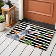 thumbnail image 4 of Entryway Rug 2'x3', Grey Bunny Easter Small Rug for Kitchen Bathroom Door Mat Indoor Entrance, Rabbits Spring Botanical Black White Stripe Non-Slip Area Rugs Floor Mats Carpet Front Door Rugs, 4 of 8