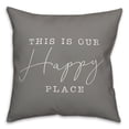 thumbnail image 2 of Creative Products Happy Place Gray 16 x 16 Indoor / Outdoor Pillow, 2 of 3