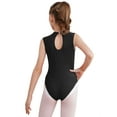 thumbnail image 2 of inhzoy Kids Girls Sleeveless Shiny Rhinestones Gymnastics Ballet Dance Leotard Unitard Black 10, 2 of 7