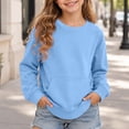 thumbnail image 5 of Girls Soft Pullover Sweatshirts Crewneck Comfortable Long Sleeve Sweatshirt with Pocket Elastic Cuffs Gentle on skin Durable, 5 of 9