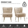thumbnail image 5 of RESTWORLD Faux Leather Accent Chair, Modern Upholstered Side Chair with Gold Metal Legs for Living Room & Bedroom,Light Beige, 5 of 11