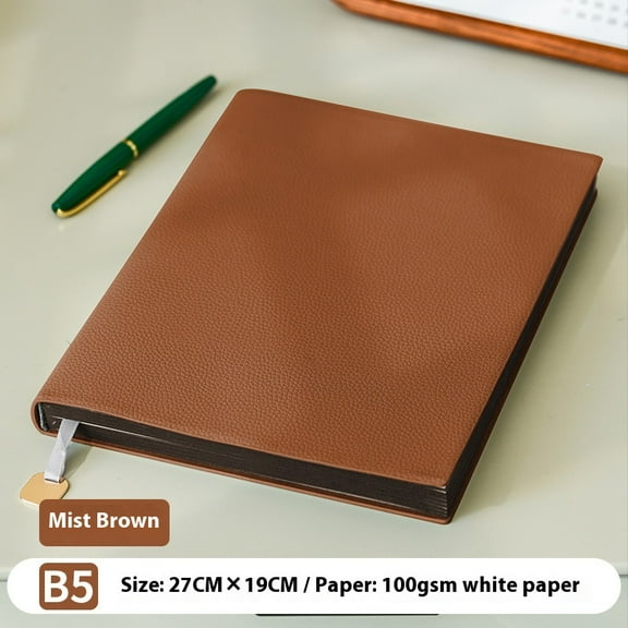 Brown Lined Journal Notebook for Women Men, 256 Pages B5 Vegan Leather Journals for Writing Note Taking, College Ruled Journaling Notebooks for Business Work School