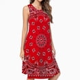 thumbnail image 2 of Bandana - Red Art Spring Summer Dresses For Women Fashion Dress Casual Sleeveless Loose Sundress With Pockets, 2 of 4