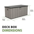 thumbnail image 6 of Lifetime New Outdoor Polyethylene Deck Box and Bench 150 Gallon, Gray (60340), 6 of 14