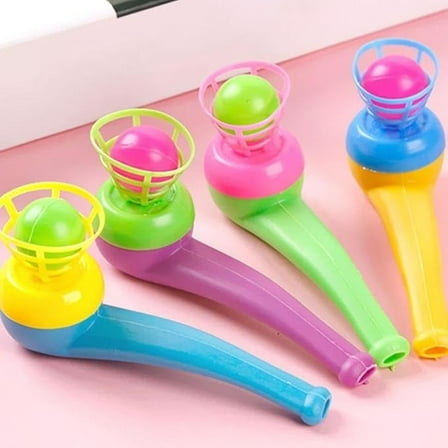 4Pcs Ball Blowing Floating Blow Pipe Balls, Floating Ball for Birthday PartyBalance Game (Random Color)