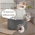 thumbnail image 3 of DREAMSIDEA Large Stuffed Pouf Ottoman, Linen Poufs Foot Stool with Foam Chunk Filling, 44 X 32 Floor Poufs Footrest for Living Room, Gray, 3 of 5