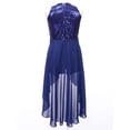 thumbnail image 4 of DPOIS Kids Flower Girl Dress Wedding Party Chiffon Sequins Dress Navy Blue 16, 4 of 7