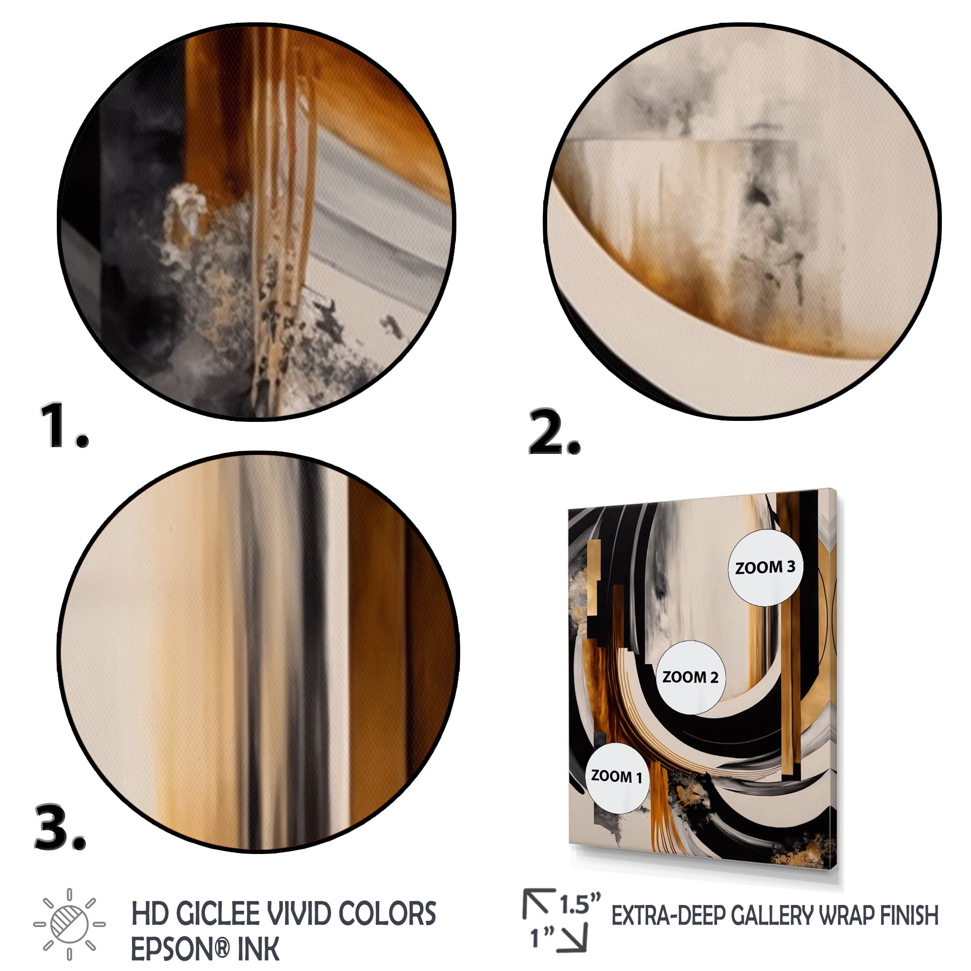 Designart Gold Touch Art Deco IV Canvas Wall Art