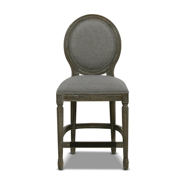 Bella 25" Rembourré Comptoir Hauteur Bar Tabouret Noir Gris Chiné Lin