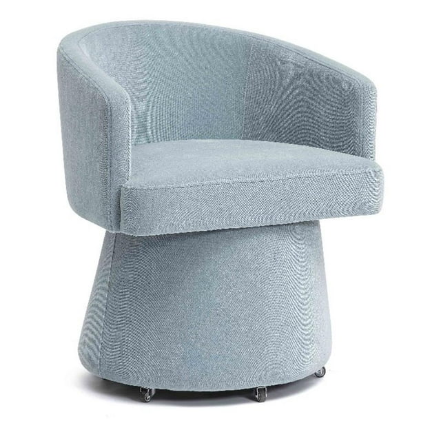 Pemberly Row Chaise de Bureau Roulante en Chenille Recyclée Bleu Délavé