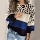 thumbnail image 4 of Suéter de punto holgado con estampado de leopardo para mujer, suéter de otoño e invierno, suéter superior, suéter informal de manga larga con cuello redondo para mujer, 4 of 5